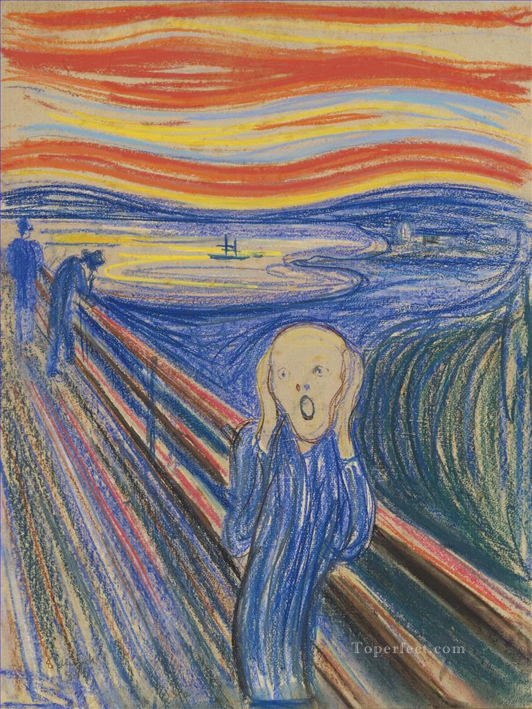 The Scream by Edvard Munch 1895 pastel Expressionism Oil Paintings